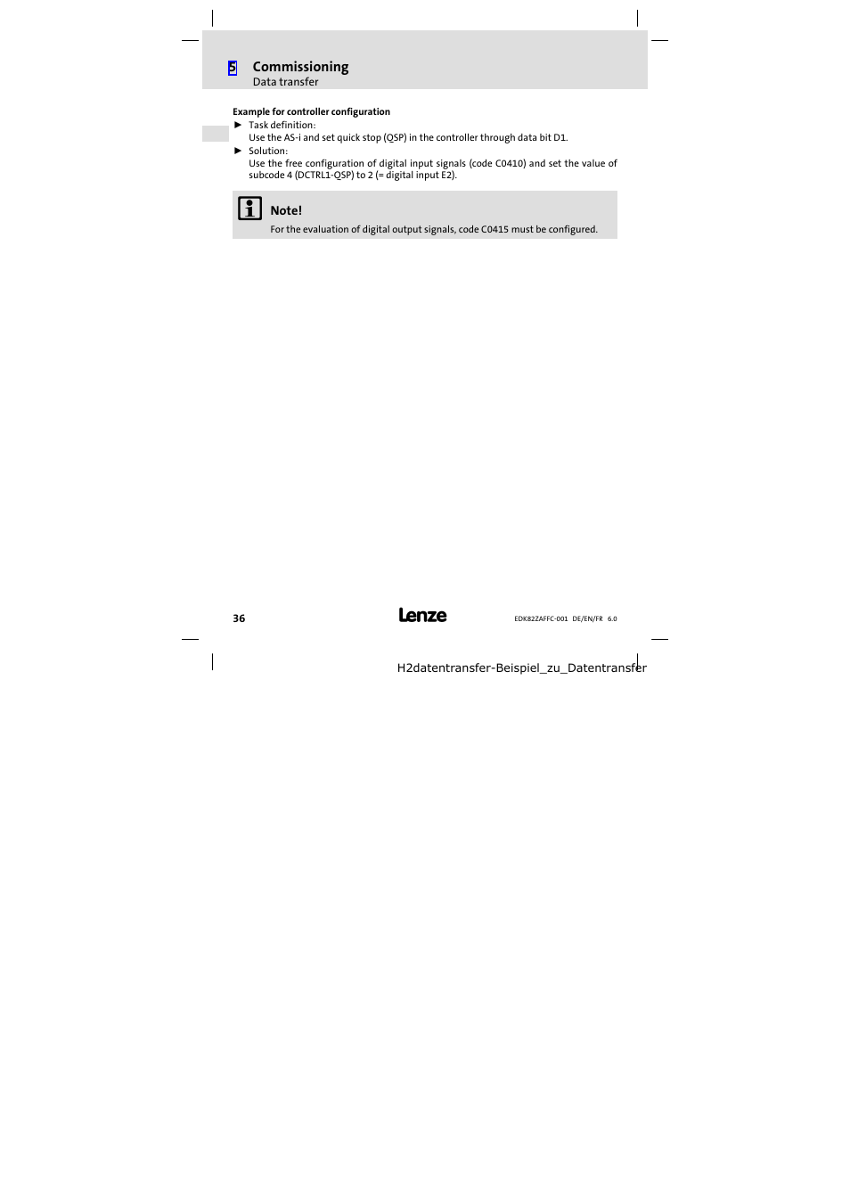 Lenze E82ZAFFC001 User Manual | Page 36 / 58
