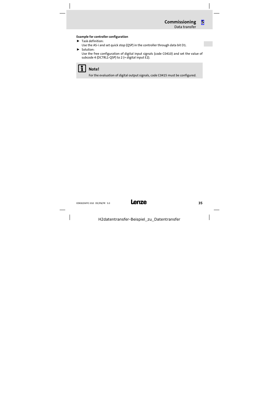 Lenze E82ZAFFC010 User Manual | Page 35 / 58