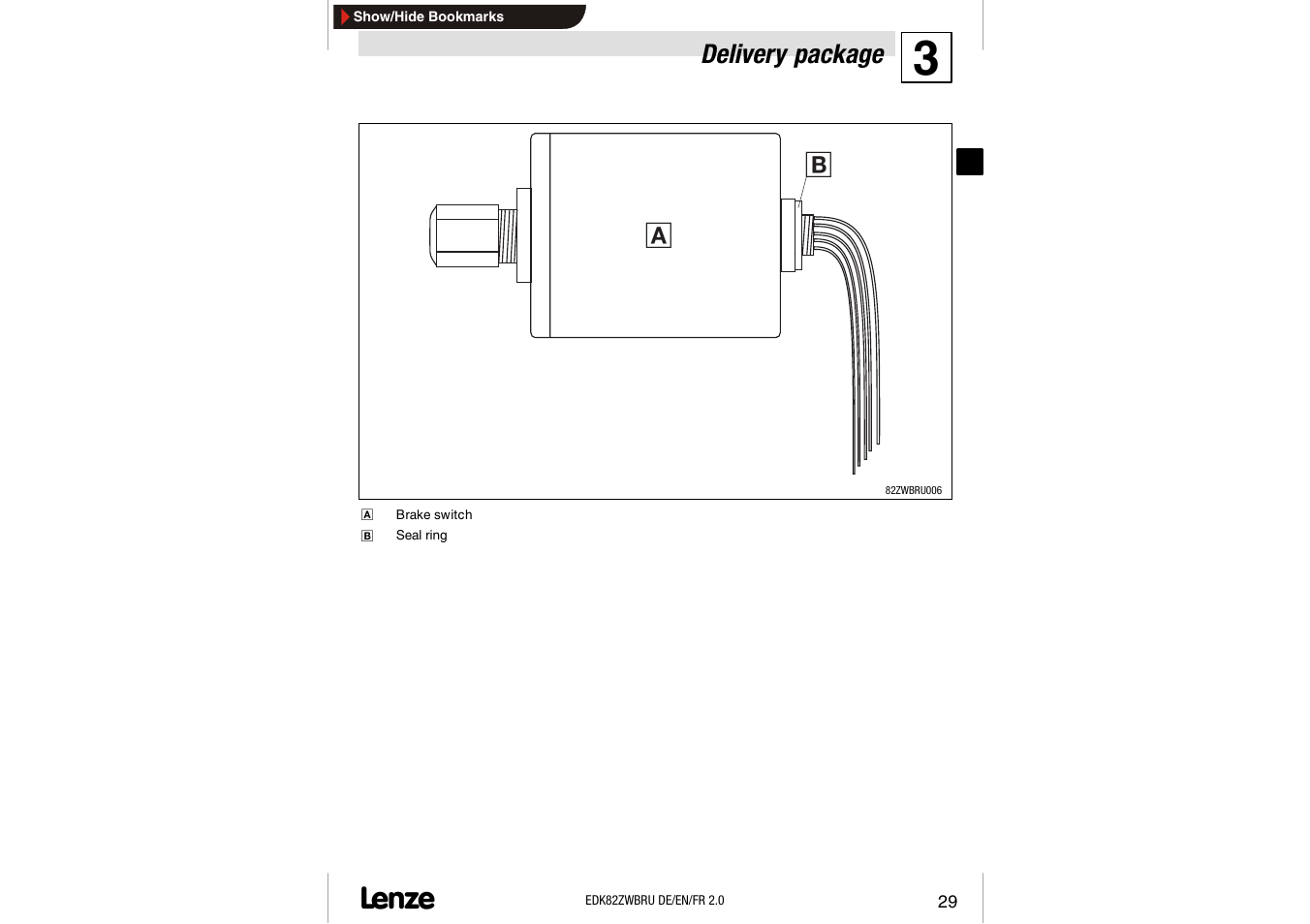 Delivery package | Lenze E82ZWBRU User Manual | Page 29 / 63