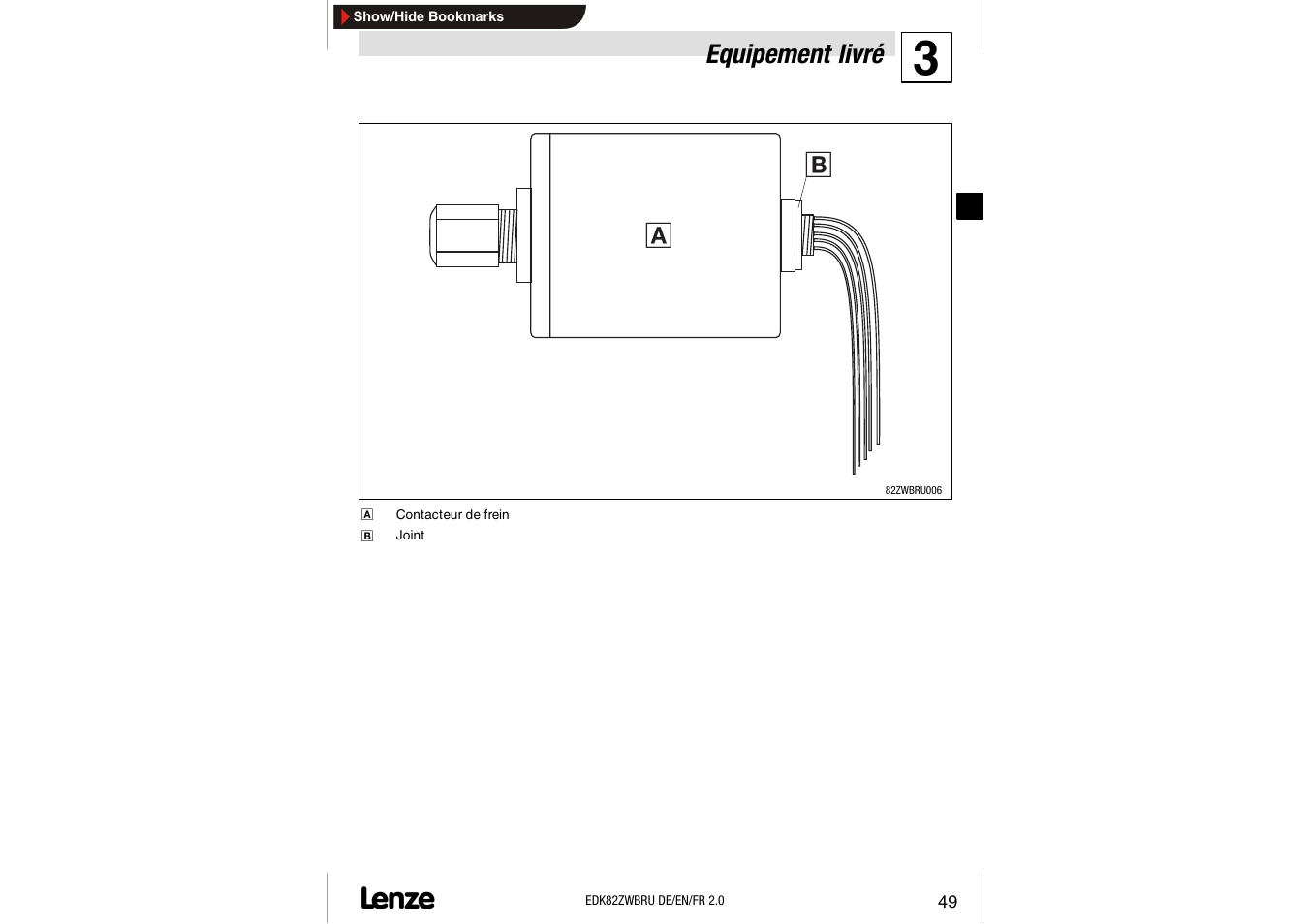 Equipment livré, Equipement livré | Lenze E82ZWBRU User Manual | Page 49 / 63