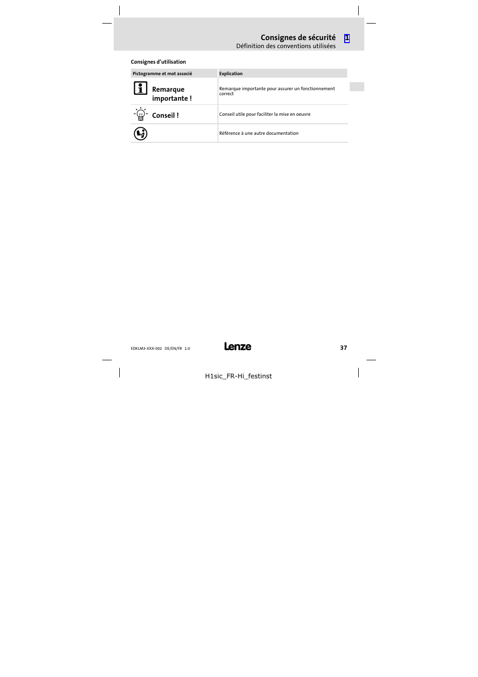Lenze ELM3−010H010 User Manual | Page 37 / 48