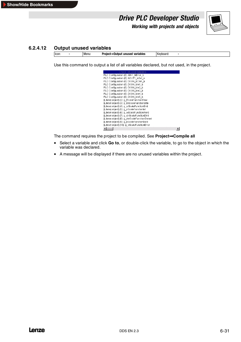 Drive plc developer studio | Lenze DDS v2.3 User Manual | Page 109 / 340