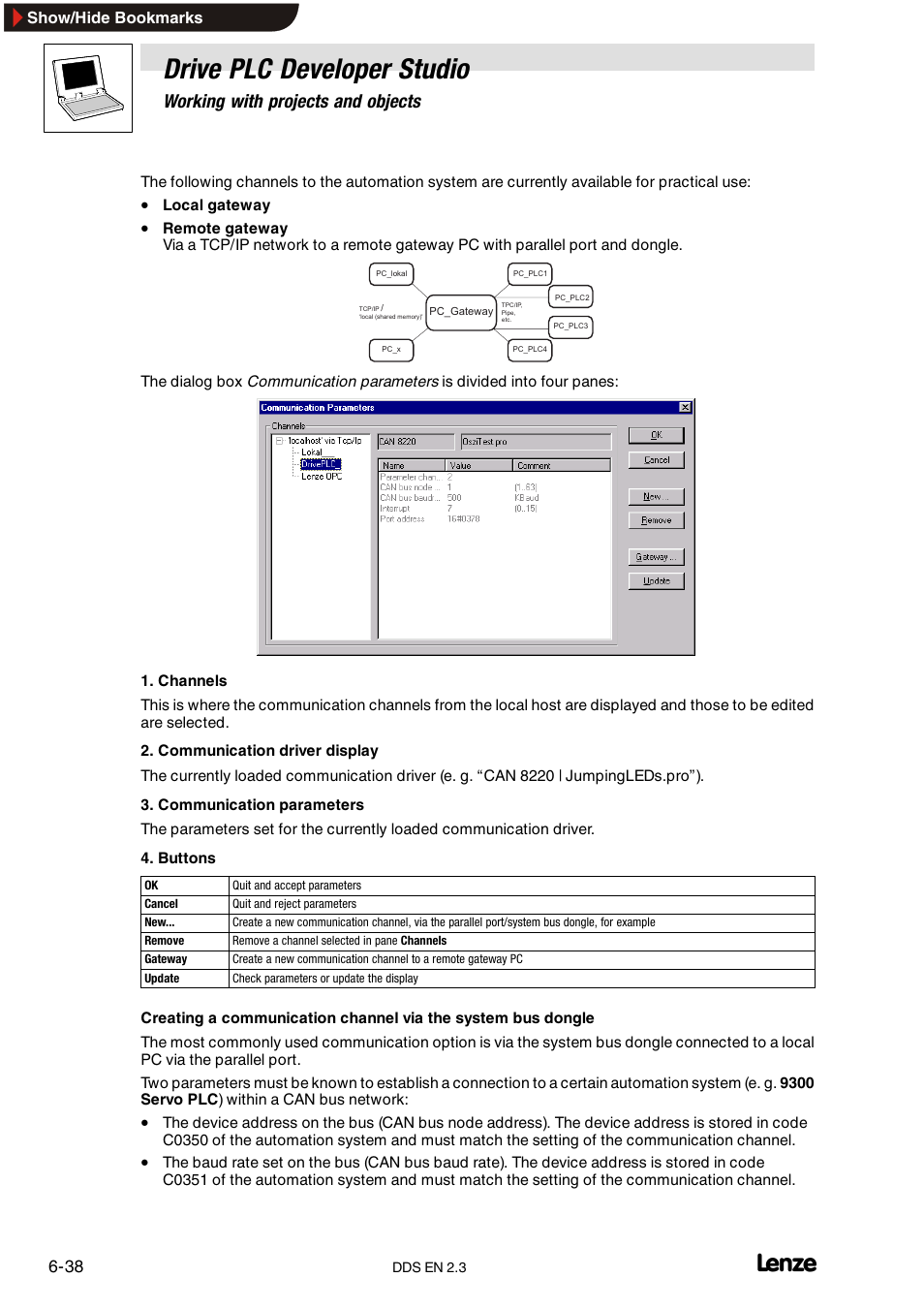 Drive plc developer studio, Working with projects and objects | Lenze DDS v2.3 User Manual | Page 116 / 340