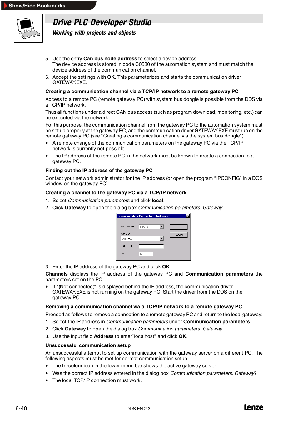 Drive plc developer studio | Lenze DDS v2.3 User Manual | Page 118 / 340