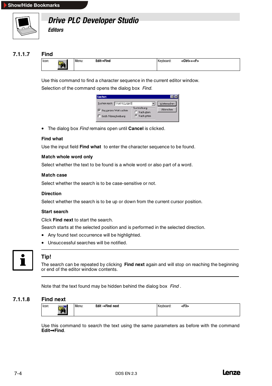Drive plc developer studio | Lenze DDS v2.3 User Manual | Page 126 / 340