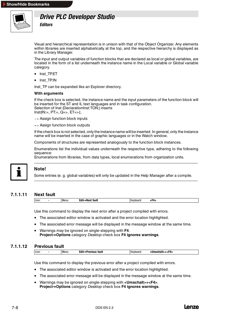 Drive plc developer studio | Lenze DDS v2.3 User Manual | Page 130 / 340