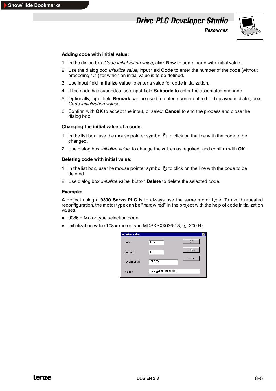 Drive plc developer studio | Lenze DDS v2.3 User Manual | Page 195 / 340