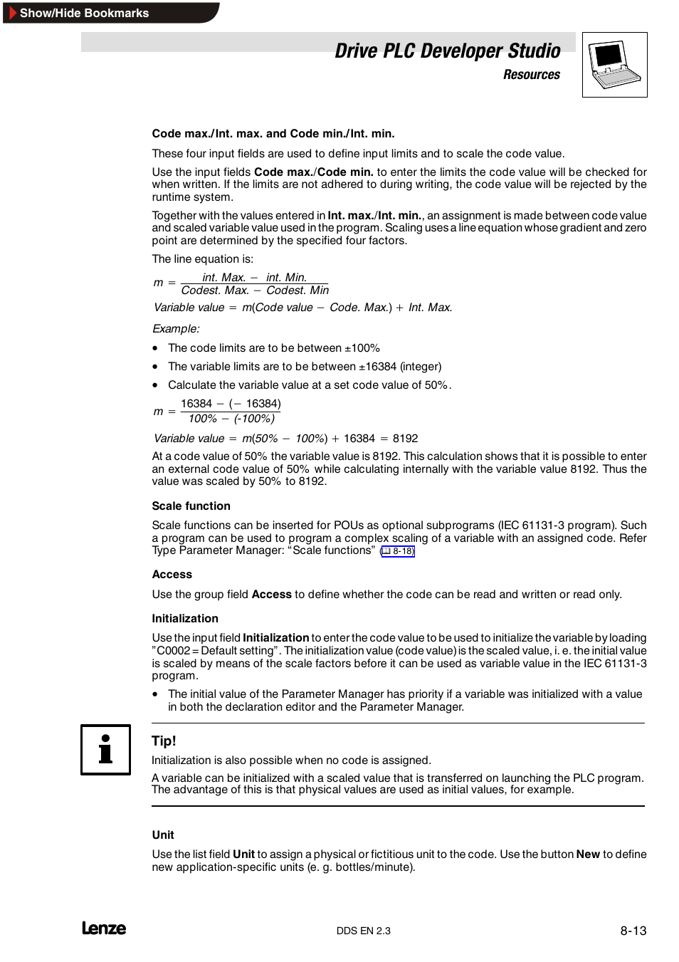 Drive plc developer studio | Lenze DDS v2.3 User Manual | Page 203 / 340