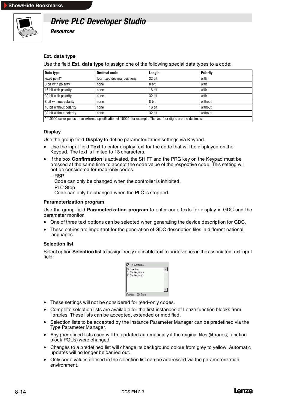 Drive plc developer studio, Resources | Lenze DDS v2.3 User Manual | Page 204 / 340