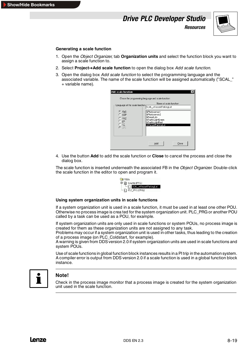 Drive plc developer studio | Lenze DDS v2.3 User Manual | Page 209 / 340