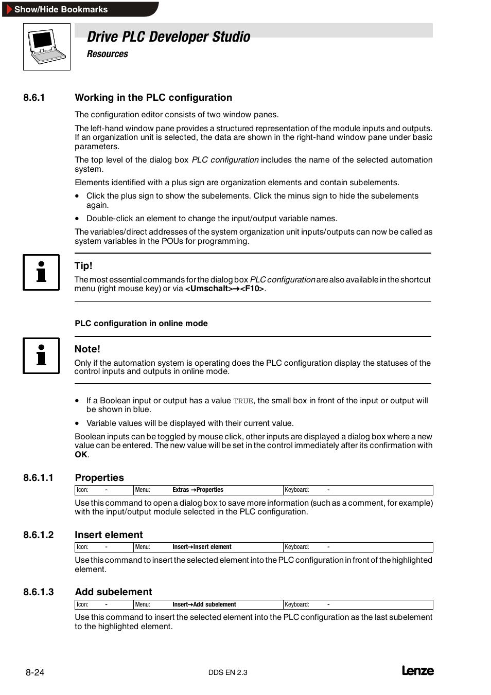 1 working in the plc configuration, Touch probe interface, Drive plc developer studio | Lenze DDS v2.3 User Manual | Page 214 / 340