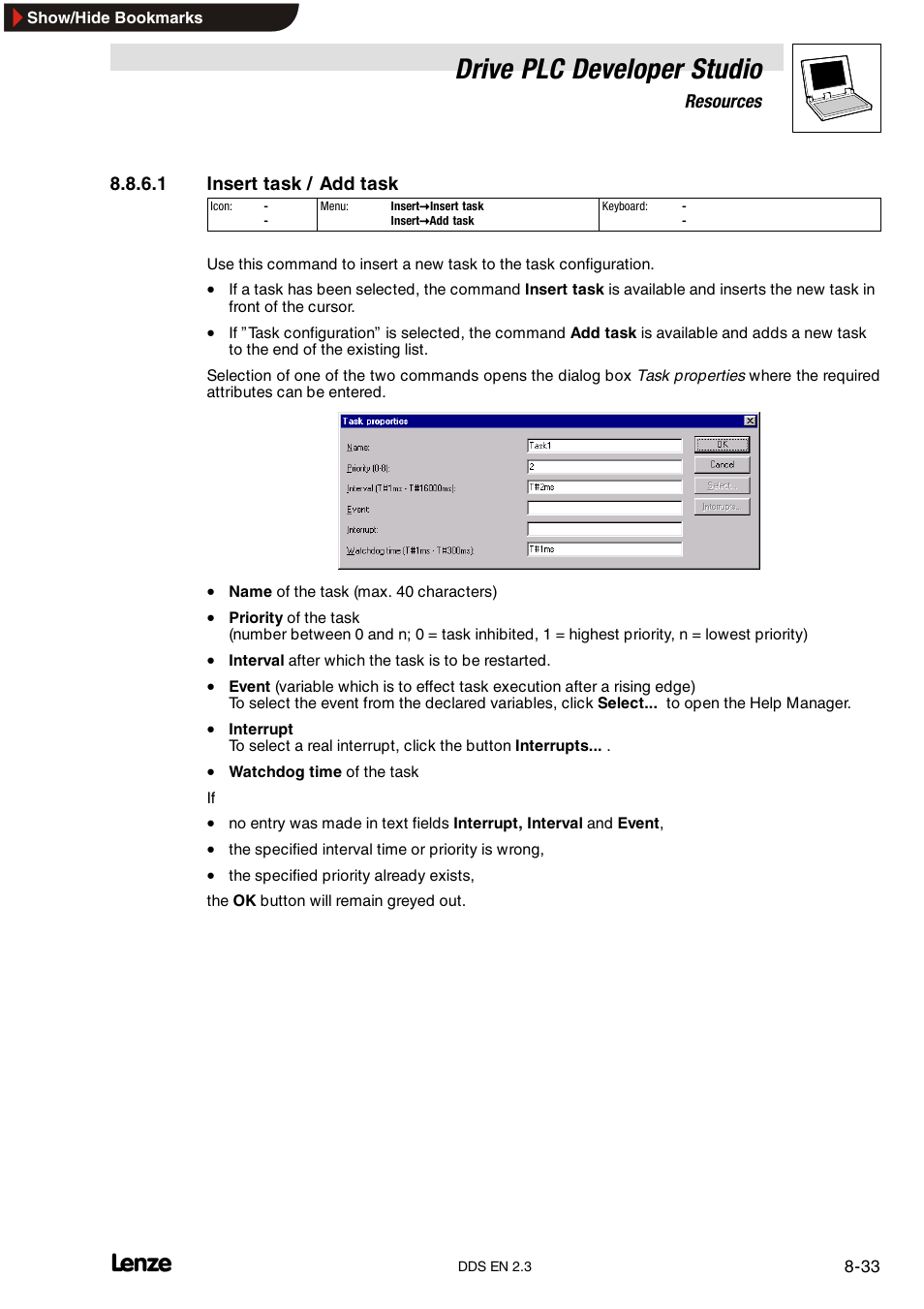 Drive plc developer studio | Lenze DDS v2.3 User Manual | Page 223 / 340