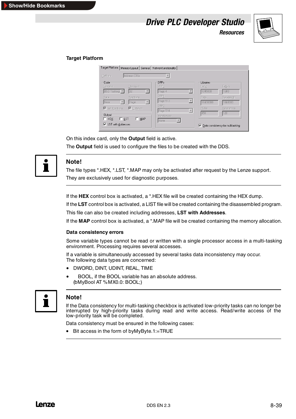 Drive plc developer studio | Lenze DDS v2.3 User Manual | Page 229 / 340