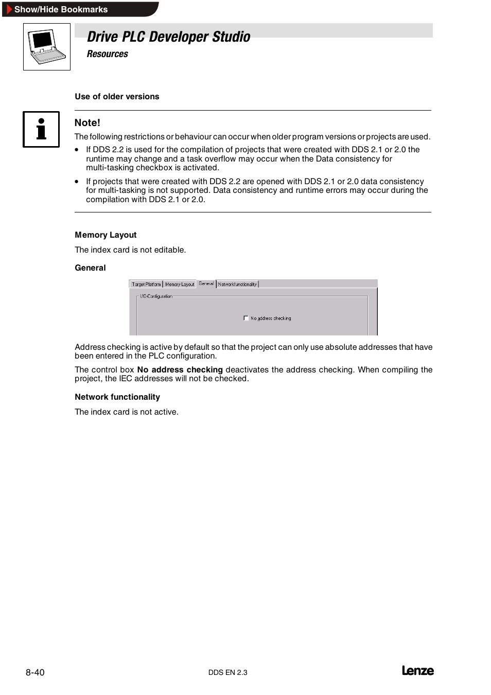 Drive plc developer studio | Lenze DDS v2.3 User Manual | Page 230 / 340