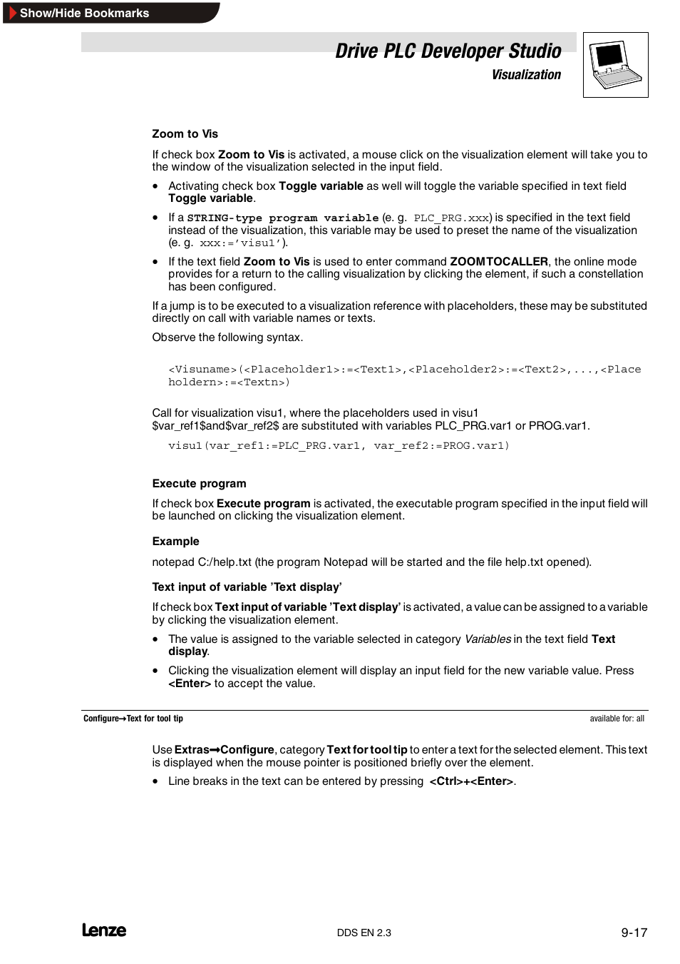 Drive plc developer studio | Lenze DDS v2.3 User Manual | Page 251 / 340