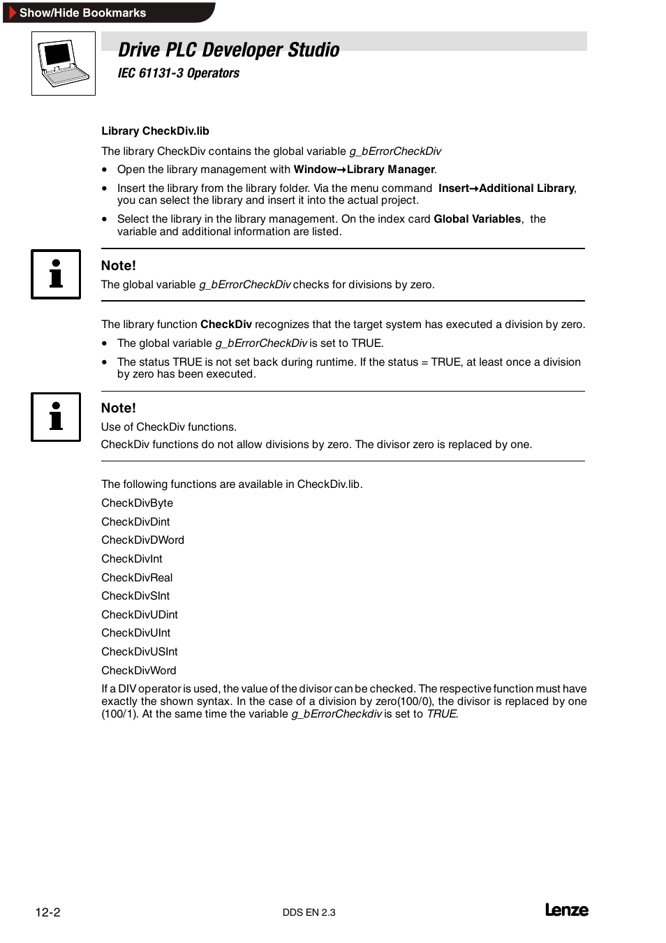 Drive plc developer studio | Lenze DDS v2.3 User Manual | Page 272 / 340