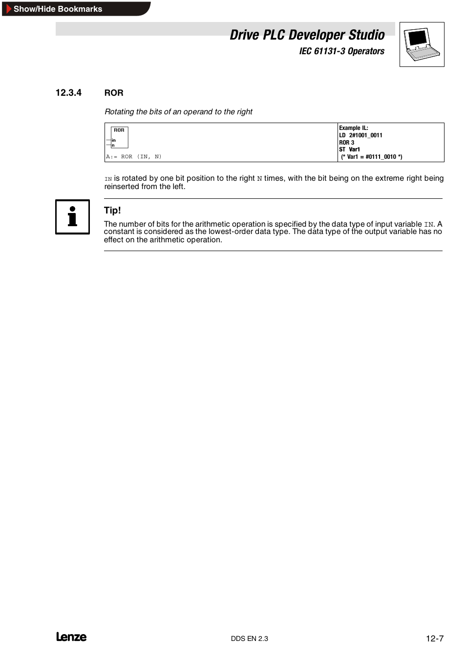 4 ror, Drive plc developer studio | Lenze DDS v2.3 User Manual | Page 277 / 340