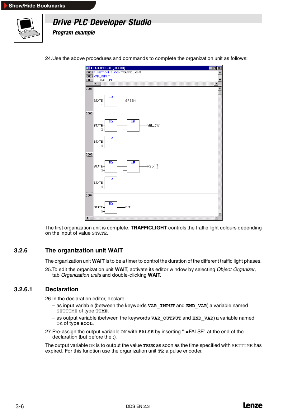 6 the organization unit wait, The organization unit wait, Drive plc developer studio | Lenze DDS v2.3 User Manual | Page 28 / 340