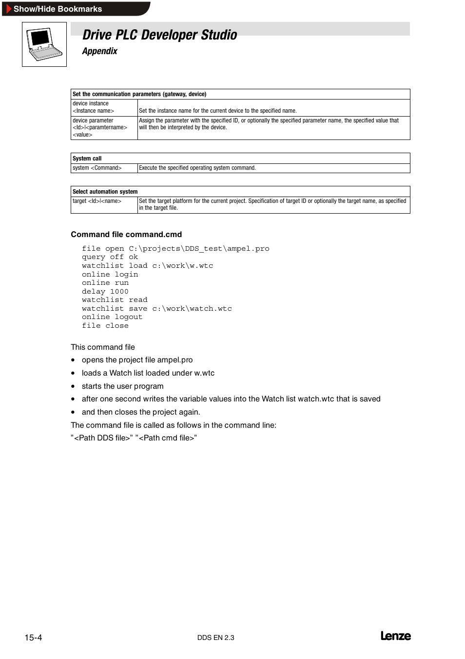 Drive plc developer studio | Lenze DDS v2.3 User Manual | Page 314 / 340