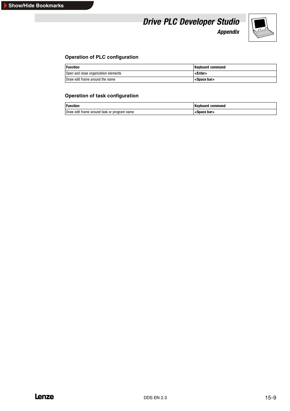 Drive plc developer studio, Appendix | Lenze DDS v2.3 User Manual | Page 319 / 340