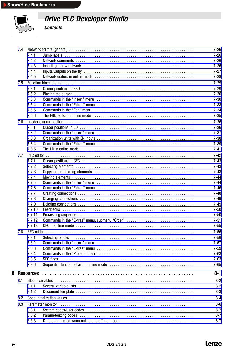Drive plc developer studio | Lenze DDS v2.3 User Manual | Page 6 / 340