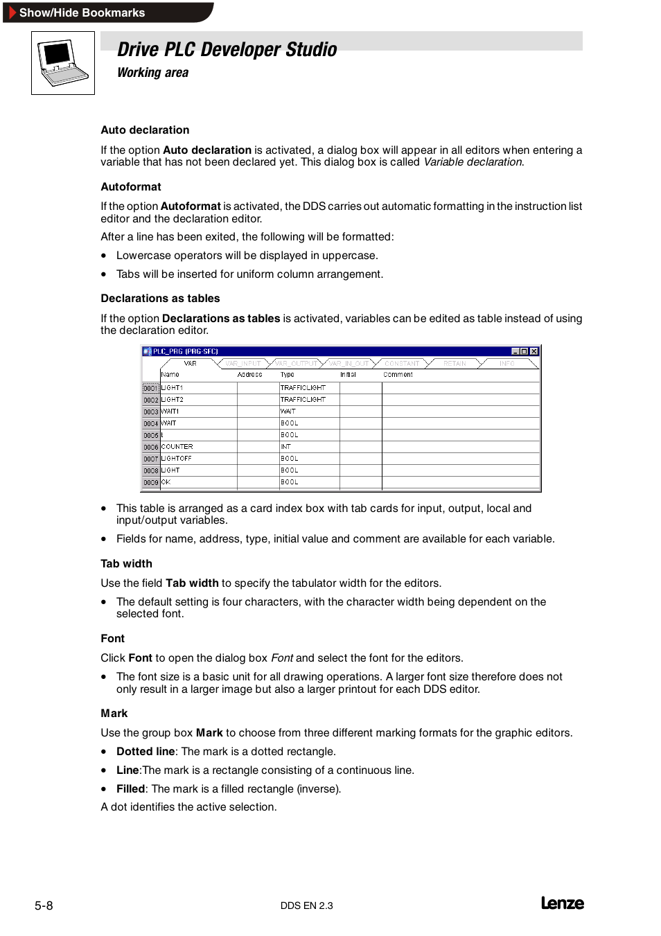 Drive plc developer studio | Lenze DDS v2.3 User Manual | Page 68 / 340