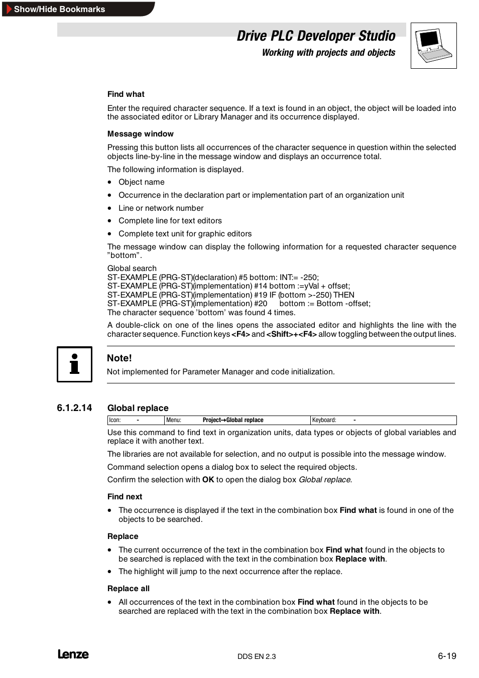 Drive plc developer studio | Lenze DDS v2.3 User Manual | Page 97 / 340