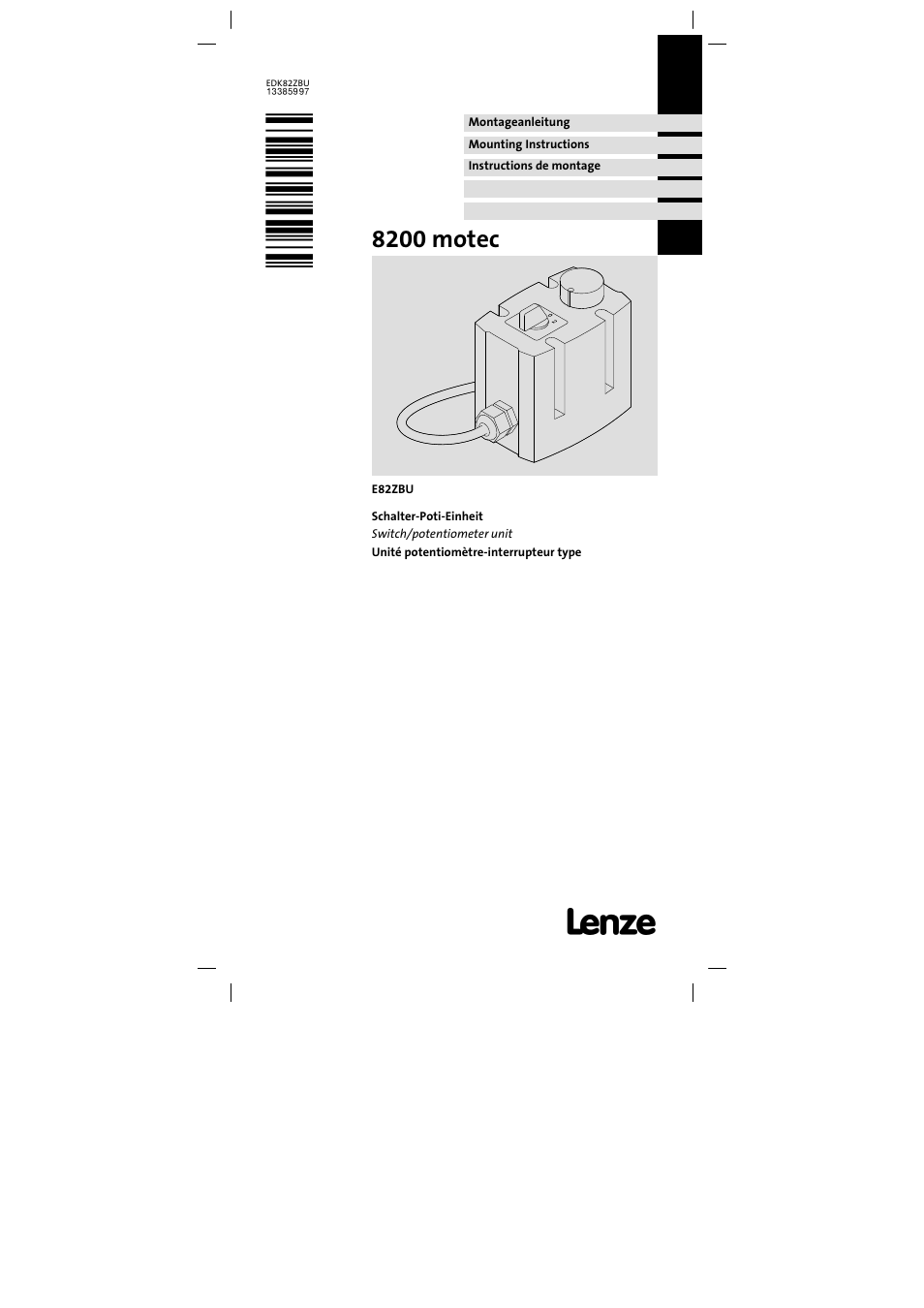 Lenze E82ZBU User Manual | 18 pages