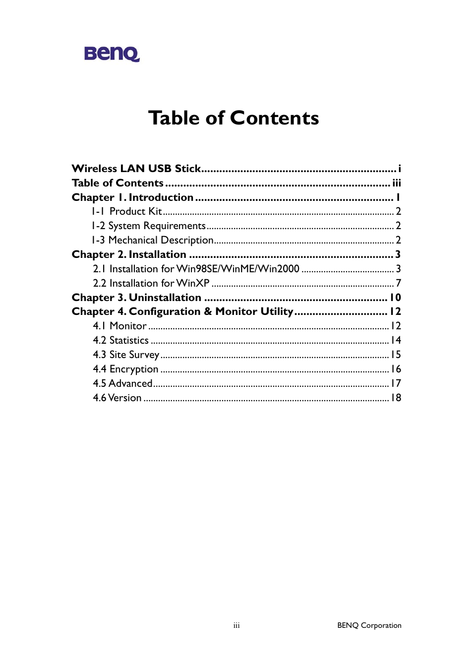 BenQ AWL400 User Manual | Page 4 / 22