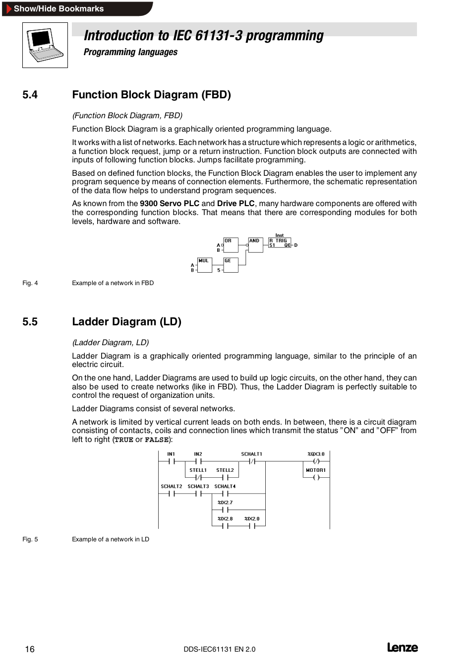 4 function block diagram (fbd), 5 ladder diagram (ld) | Lenze DDS v2.0 User Manual | Page 18 / 26