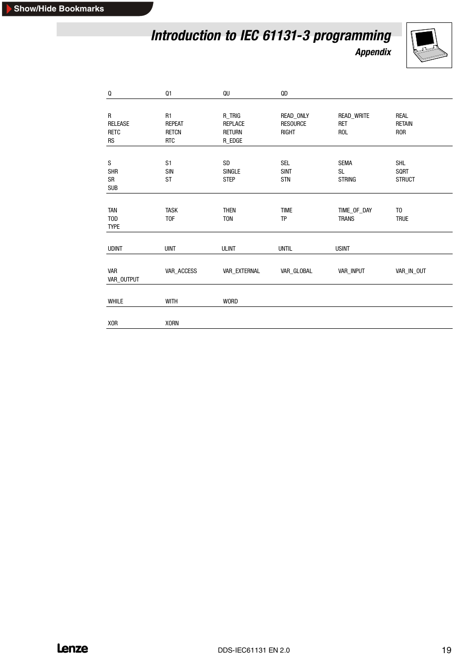 Appendix | Lenze DDS v2.0 User Manual | Page 21 / 26