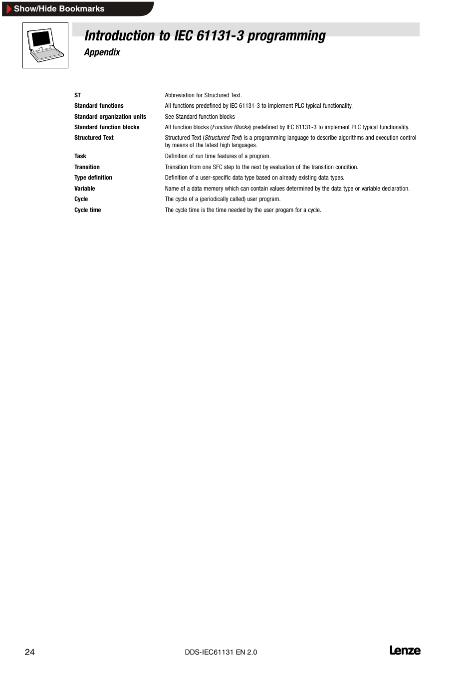 Appendix | Lenze DDS v2.0 User Manual | Page 26 / 26