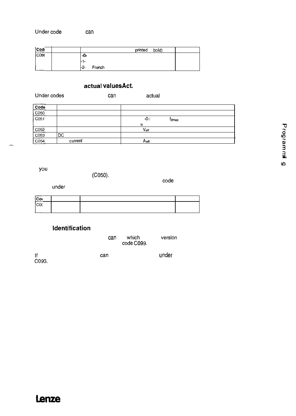2 language, 3 display of value, 4 switch-on display | Lenze 8615E User Manual | Page 103 / 158