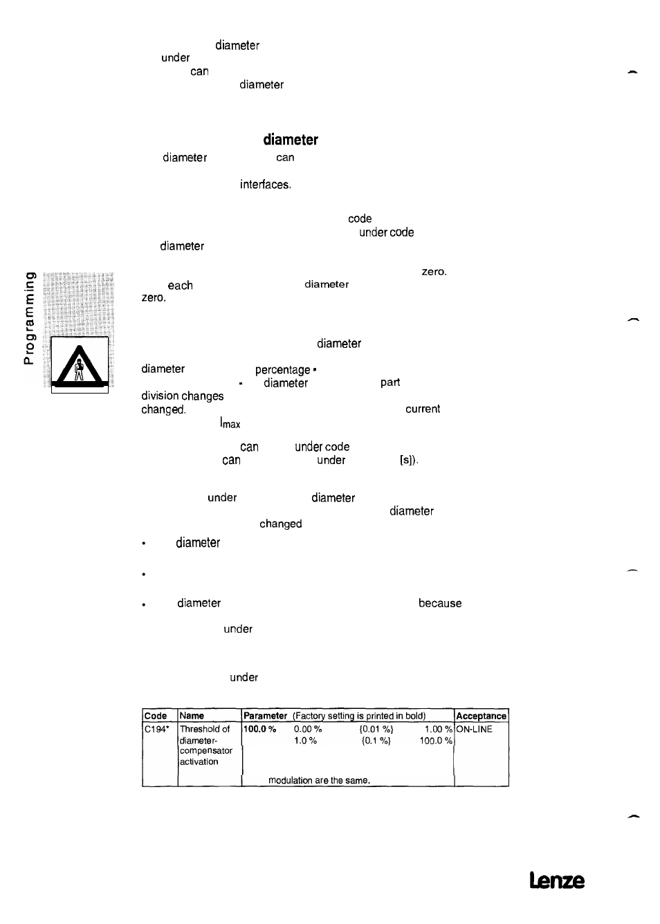 1 reset of the compensator, Caution | Lenze 8615E User Manual | Page 118 / 158