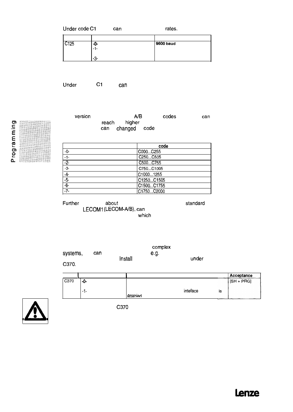 5 baud rate (lecomi), 6 history of reset faults, 7 code bank (lecomi) | 8 enable automation interface (lecom2) | Lenze 8615E User Manual | Page 144 / 158