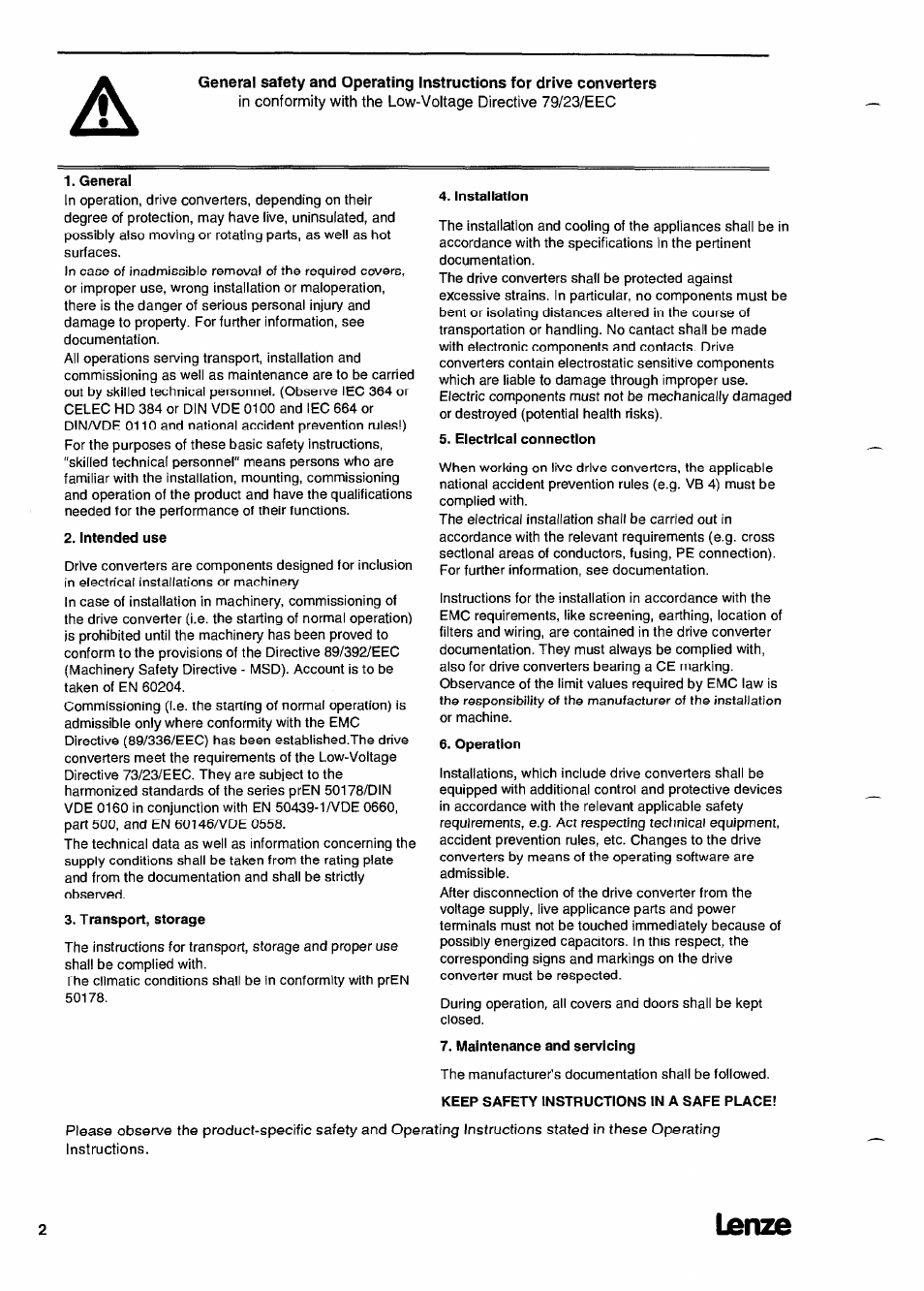 Lenze 8615E User Manual | Page 4 / 158