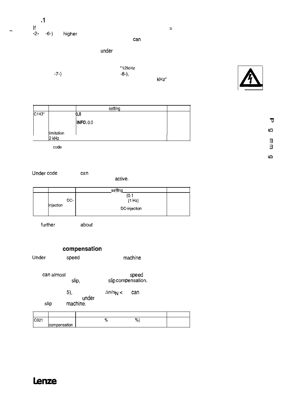 1 automatic chopper frequency reduction, 2 automatic dc-injection brake, 6 . 3 s l i p | Lenze 8615E User Manual | Page 99 / 158