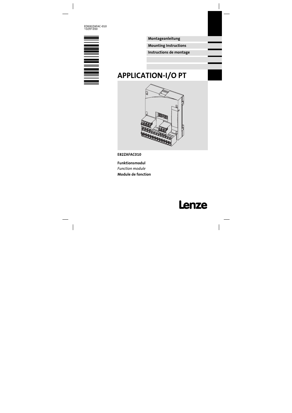 Lenze E82ZAFAC010 User Manual | 66 pages