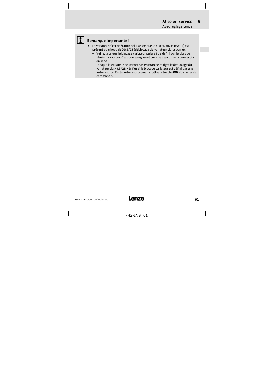 Lenze E82ZAFAC010 User Manual | Page 61 / 66