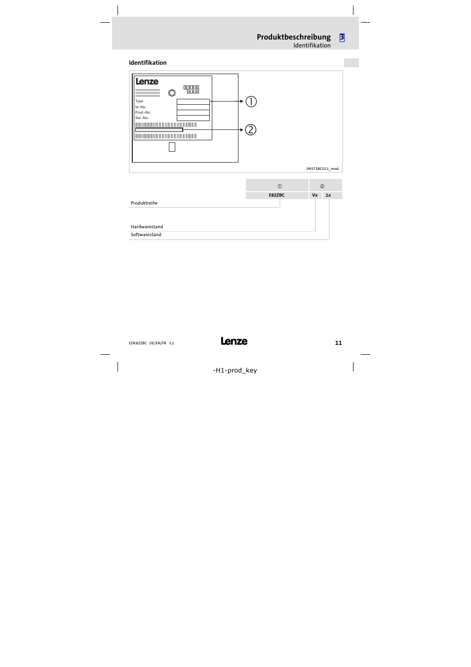 Identifikation | Lenze E82ZBC User Manual | Page 11 / 102