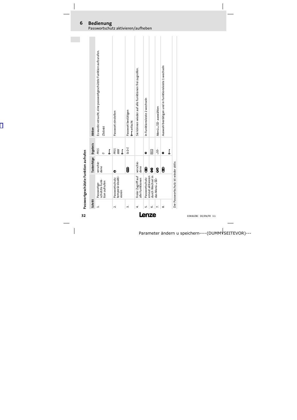 6 bedienung | Lenze E82ZBC User Manual | Page 32 / 102