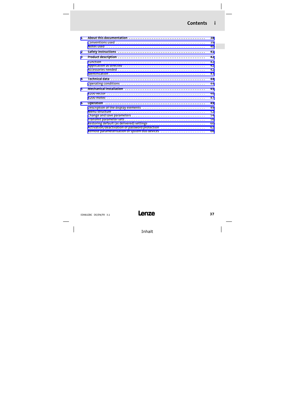 Lenze E82ZBC User Manual | Page 37 / 102