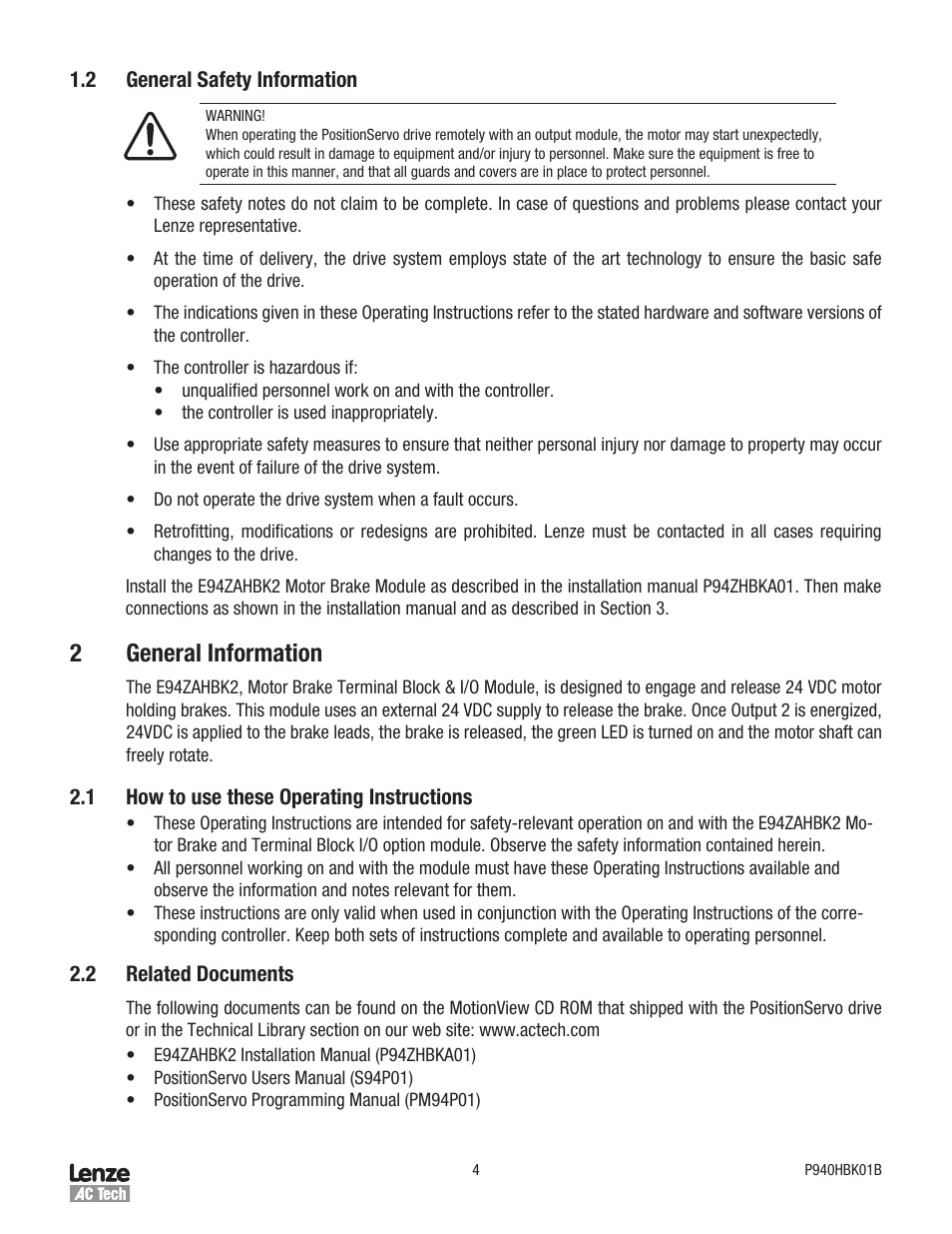 2general information | Lenze E94P v2.0 User Manual | Page 4 / 9
