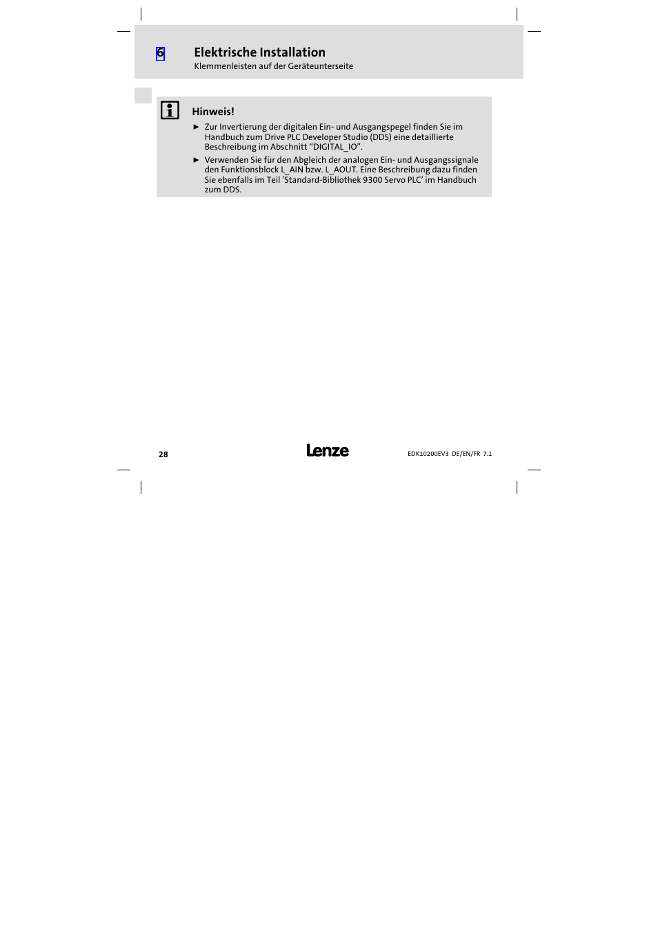 Lenze EPL1020x−EI User Manual | Page 28 / 110