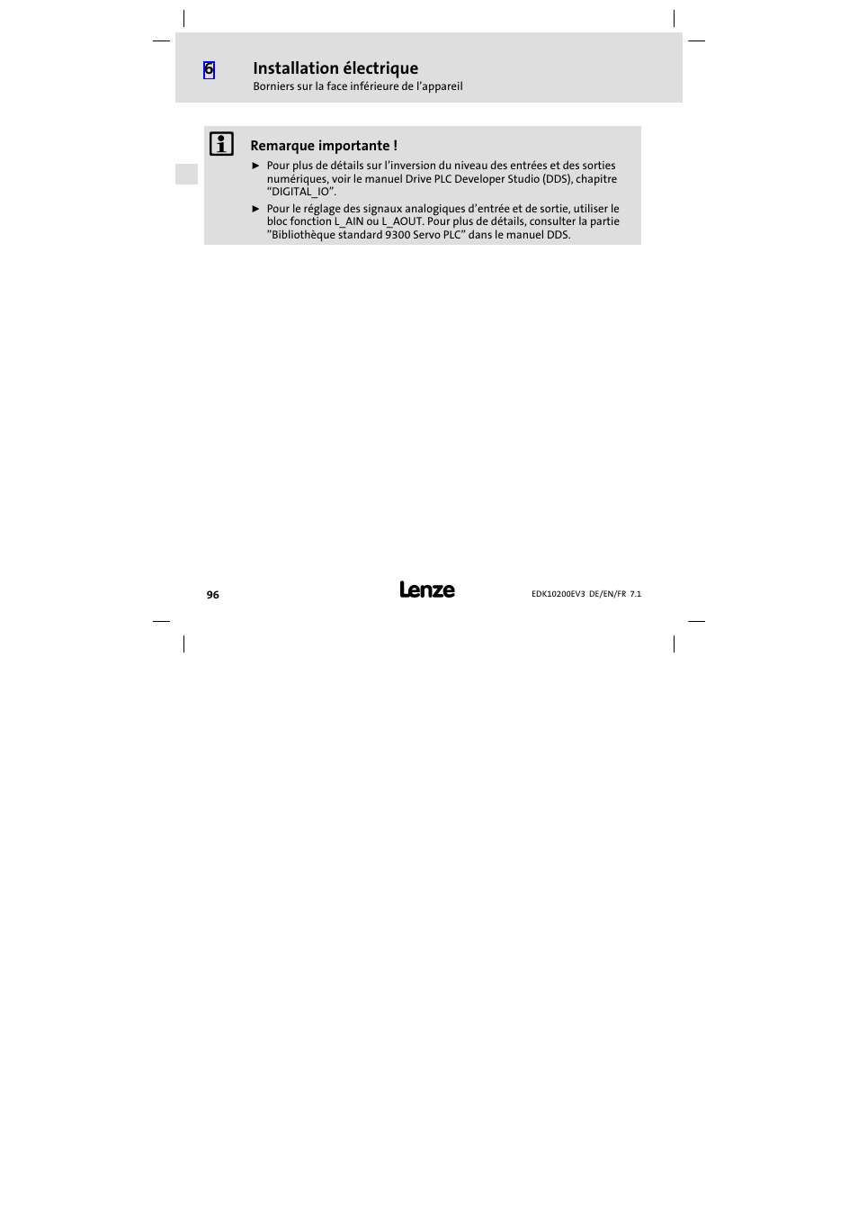 Lenze EPL1020x−EI User Manual | Page 96 / 110