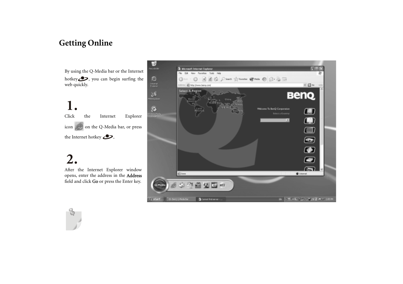 Getting online | BenQ Joybook 5000 User Manual | Page 14 / 40
