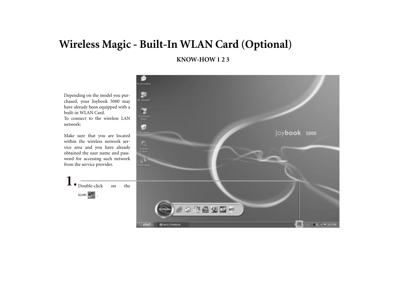 Wireless magic - built-in wlan card (optional) | BenQ Joybook 5000 User Manual | Page 25 / 40