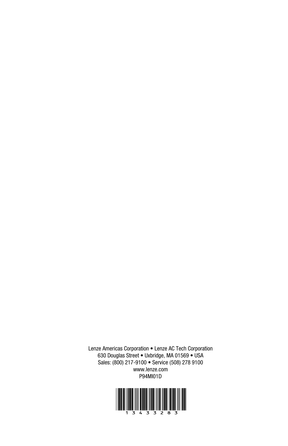 Lenze E94P v4.0 User Manual | Page 20 / 20