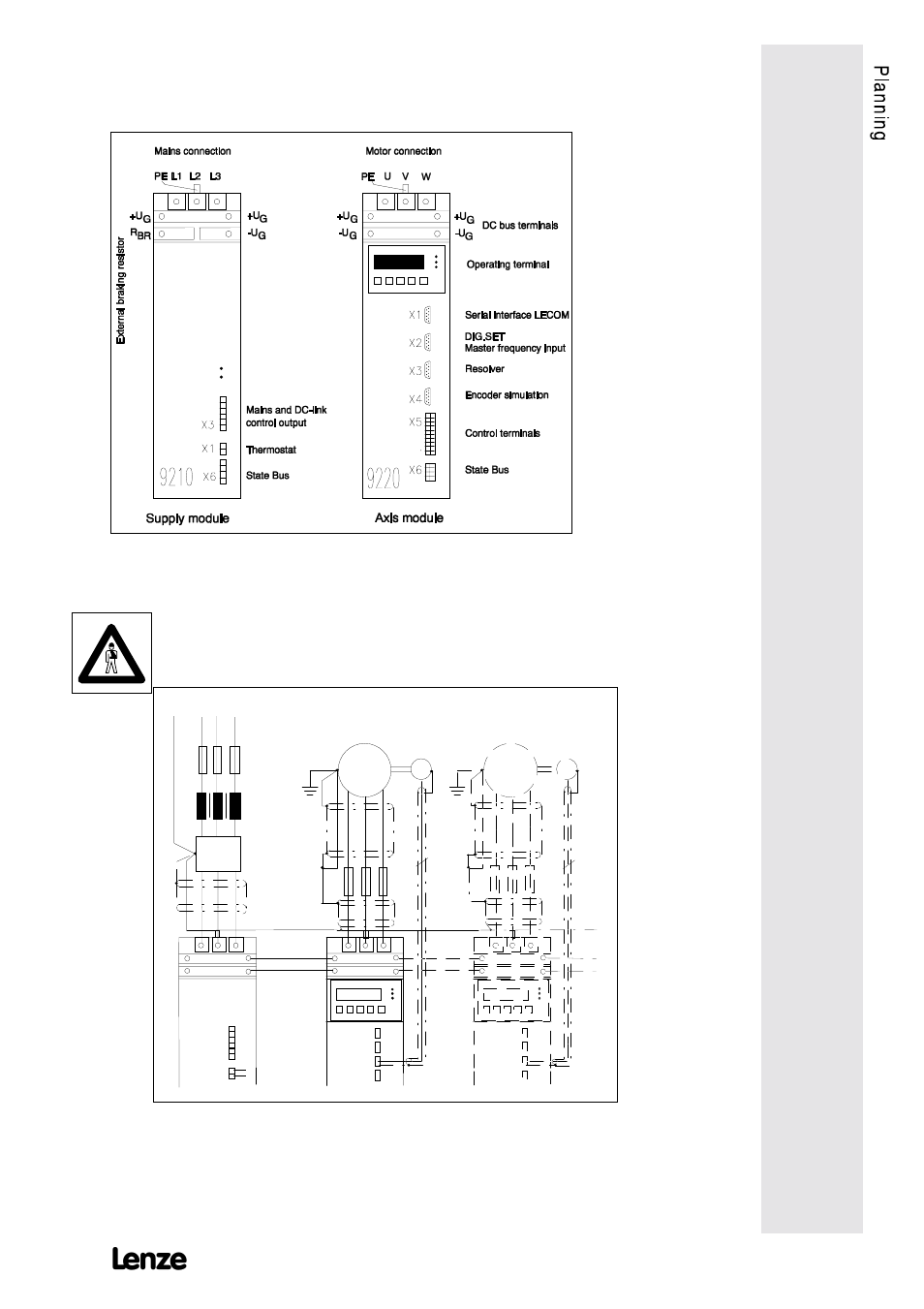 Drive connections | Lenze 9228E User Manual | Page 19 / 84