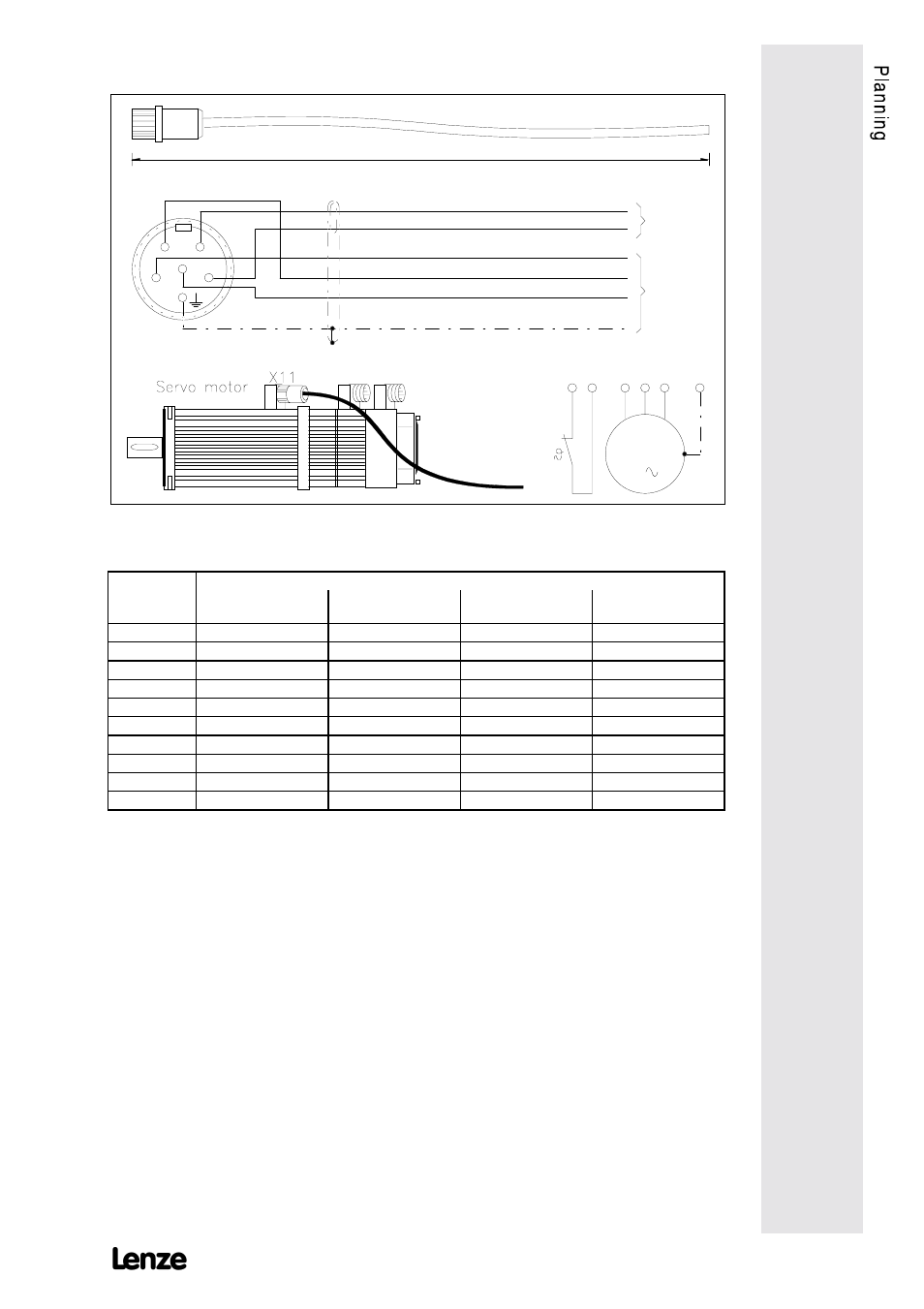 System cables for power supply of servo motors | Lenze 9228E User Manual | Page 39 / 84
